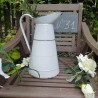 Vintage Enamel Jar - Gold and White