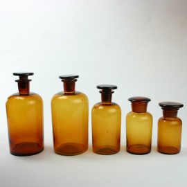 Antique Apothecary Bottles - Set of 5